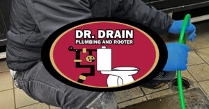 Drain Plumbing & Rooter Logo, Man doing Drain Plumbing & Rooting, Brisbane, Plumbing Experts
