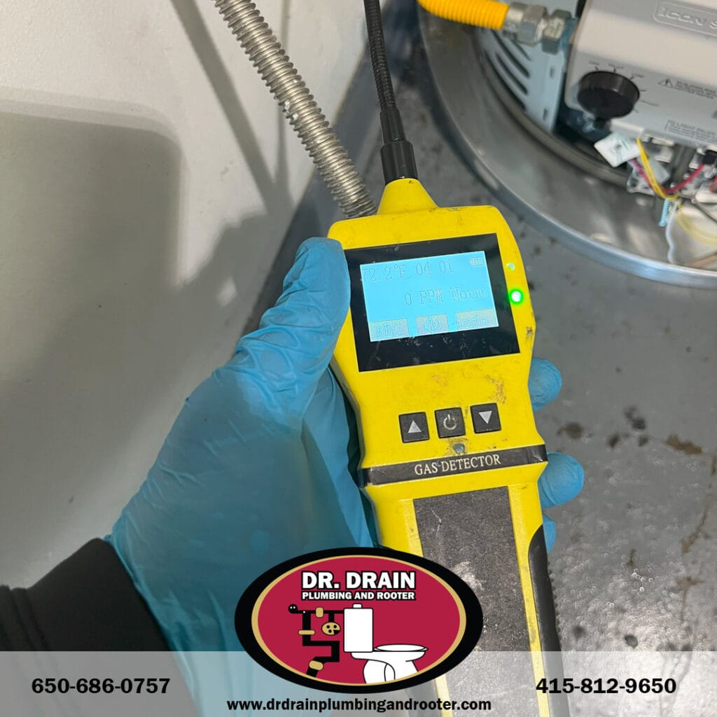 Infrared camera detecting hidden leak behind wall in San Francisco residence